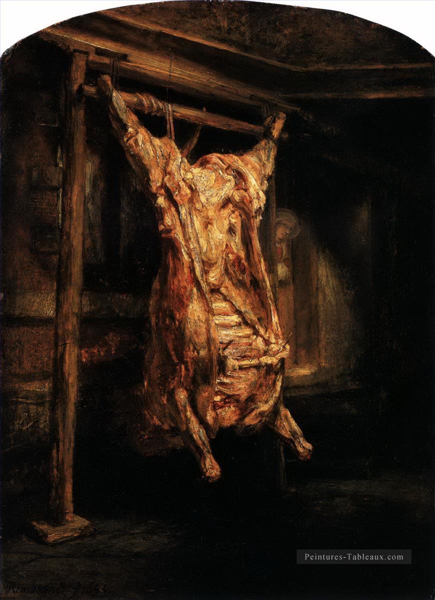 La carcasse d’un bœuf de Rembrandt Peintures à l'huile